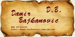 Damir Bajkanović vizit kartica